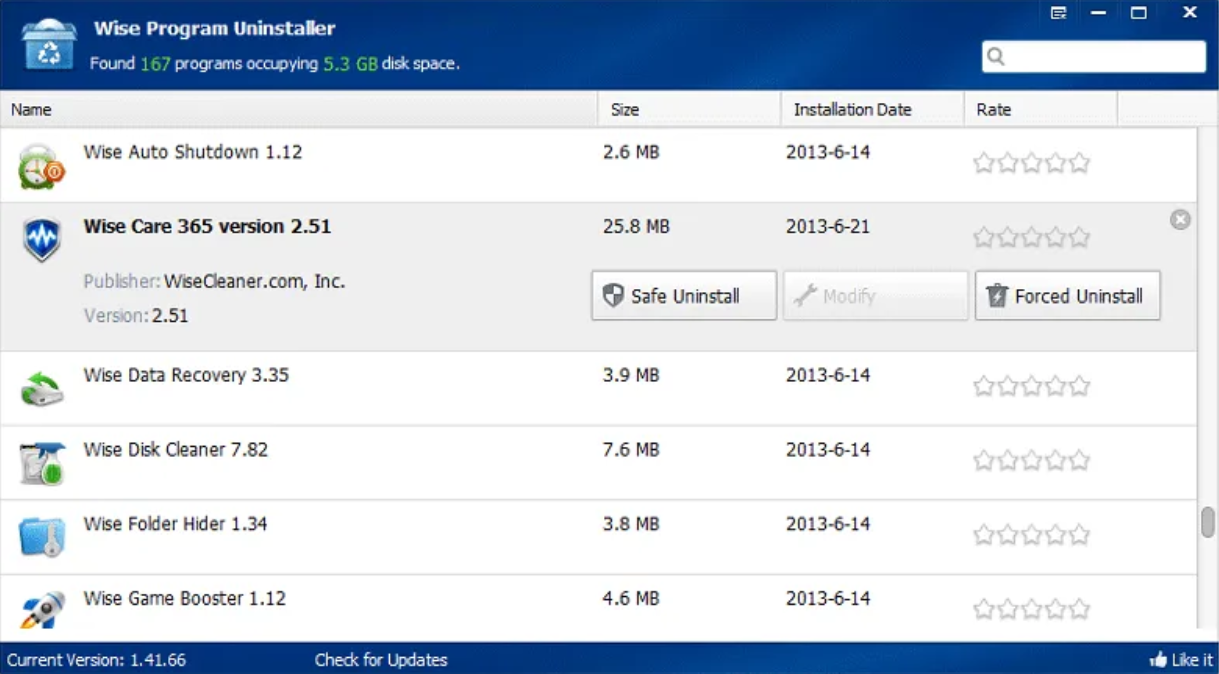 Wise Program Uninstaller